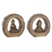 Figura Decorativa DKD Home Decor 40 x 13 x 40 cm Dourado Castanho Buda Oriental (2 Unidades)