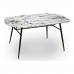 Kisasztal Fehér Fekete Fém Melamin Fa MDF 90 x 76,5 x 160 cm