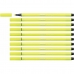huopakärkiset kynät Stabilo Pen 68 Fluoresoiva Keltainen (10 Kappaletta)