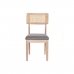 Chaise de Salle à Manger DKD Home Decor Sapin Polyester Gris foncé (46 x 53 x 90 cm)