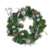 Vánoční koruna Ananasy 45 x 13 x 45 cm Stříbřitý Kaštanová Zelená