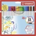 Set of Felt Tip Pens Stabilo Pen 68 brush Case Multicolour