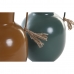 Vase DKD Home Decor 14.5 x 13 x 24 cm Metal Orange Green Mustard (2 Units)