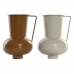Vase DKD Home Decor 13 x 12.5 x 17 cm Beige Metal Orange Sennep (2 enheder)