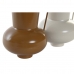 Vase DKD Home Decor 13 x 12.5 x 17 cm Beige Metall Oransje Sennep (2 enheter)