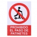 Insignă Normaluz Prohibido acceder con patinete Vynils (21 x 30 cm)