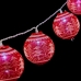 Ghirlanda cu bile LED 2 m Pom de Crăciun Ø 6 cm Roșu Alb