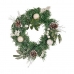 Coroa de Natal Branco Castanho Verde Plástico 30 x 12 x 30 cm