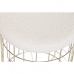 Reposapiés DKD Home Decor Beige Dorado Metal Poliéster Blanco Moderno (38 x 38 x 44 cm) (35 x 35 x 40 cm)