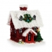 Okrasna Figura Vianoce Bleščica Hiša 19 x 24,5 x 19 cm Rdeča Bela Zelena Plastika polipropilen