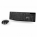 Tastiera e Mouse Wireless NGS NGSWIRELESSSETALLUREKIT 1200 dpi 2.4 GHz Nero Qwerty in Spagnolo QWERTY