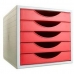Classeur modulaire Archivo 2000 ArchivoTec Serie 4000 5 tiroirs Din A4 Rouge 34 x 27 x 26 cm