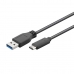 USB A - USB C Kaabel EDM Must 1 m