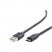 Kabel USB A 2.0 u USB C GEMBIRD 480 Mb/s Crna