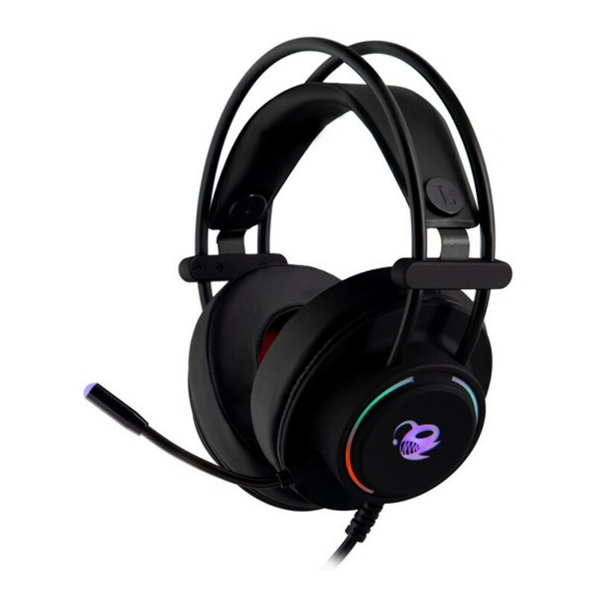 Auriculares com microfone CoolBox DeepLighting Preto