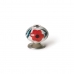 Gumb Rei e500 Krožen Rdeča Cvet Porcelan Kovina 4 kosov (Ø 40 x 36 mm)