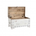 Coffre DKD Home Decor Blanc Marron Clair Bois de manguier 78,7 x 43 x 45,7 cm