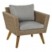 Tafelset met 3 fauteuils DKD Home Decor MB-166666 137 x 66 x 70,5 cm Kristal Hout Synthetische rotan Staal (4 pcs)