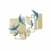 Zidni Ukras DKD Home Decor Plava zlatan Ptica 84,5 x 8,3 x 72,4 cm