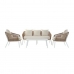 Sofa og spisebordssæt DKD Home Decor MB-179038 Have Beige Metal Aluminium Tov 151,5 x 72 x 70 cm (4 pcs)