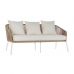 Dīvāns un galda komplekts DKD Home Decor MB-179038 Dārzs Bēšs Metāls Alumīnijs Virve 151,5 x 72 x 70 cm (4 pcs)