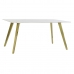 Dining Table DKD Home Decor Ceramic Golden Metal White 160 x 90 x 76 cm