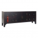 TV furniture DKD Home Decor Black Multicolour Wood Fir MDF Wood 130 x 24 x 51 cm