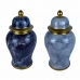 Váza DKD Home Decor Porcelán Modrá Zlatá Mramorové Moderný 17 x 17 x 32 cm (2 kusov)