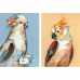 Полотно DKD Home Decor 50 x 2,7 x 70 cm Попугай современный (2 штук)