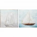 Картина DKD Home Decor 100 x 3,5 x 100 cm парусное судно (2 штук)