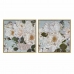 Glezna DKD Home Decor 80 x 4 x 80 cm Цветы Shabby Chic (2 gb.)