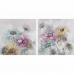 Maalaus DKD Home Decor 100 x 3,5 x 100 cm Gėlės Shabby Chic (2 osaa)