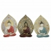 Seinakaunistus DKD Home Decor Sinine Punane Kuldne Buddha Idamaine 19,3 x 3,7 x 27,3 cm (3 Tükid, osad)