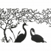 Διακόσμηση τοίχων DKD Home Decor 98 x 1 x 98 cm Μαύρο Πουλιά (x2)