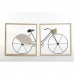 Decorațiune de Perete DKD Home Decor Negru Bicicletă Metal Lemn MDF (80 x 2.5 x 40 cm) (2 pcs)
