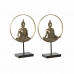 Dekoratív Figura DKD Home Decor 26 x 11 x 40 cm Fekete Aranysàrga Buddha Keleti (2 egység)