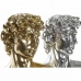 Decorative Figure DKD Home Decor 24,5 x 17,5 x 36 cm Silver Golden Bust Neoclassical (2 Units)