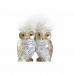 Decorative Figure DKD Home Decor White Golden Owls 10 x 8 x 7 cm