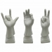 Dekoratív Figura DKD Home Decor Fehér Kéz 7 x 7 x 25 cm (3 egység)
