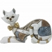 Okrasna Figura DKD Home Decor Bela Zlat Mačka 22,5 x 8 x 15 cm (2 kosov)