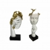 Dekorativ Figur DKD Home Decor Ansikt Hvit Gyllen 14,5 x 9,5 x 31 cm (2 enheter)
