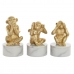 Decorative Figure DKD Home Decor White Golden Tropical Monkeys 10,5 x 10,5 x 18,5 cm (3 Pieces)