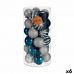 Karácsonyi gömbök készlet Kék Ezüst színű Műanyag Ø 6 cm (6 egység)