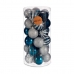 Karácsonyi gömbök készlet Kék Ezüst színű Műanyag Ø 6 cm (6 egység)