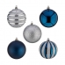 Set of Christmas balls Blue Silver Plastic Ø 6 cm (6 Units)