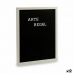 Painting Black White Panel 144 Letters (2,5 x 50,5 x 40,5 cm) (12 Units)