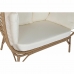 Dārza dīvāns DKD Home Decor Balts Brūns Tērauds sintētiska rotangpalma 130 x 68 x 146 cm