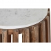 Kisasztal DKD Home Decor Fehér Természetes Márvány Mangófa 47 x 47 x 58 cm
