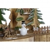 Christmas bauble DKD Home Decor Green Natural Wood Tree Houses 30 x 15 x 37 cm (3 Units)