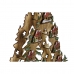 Božićni ukras DKD Home Decor Zelena Prirodno Drvo drvo Kuće 30 x 15 x 37 cm (3 kom.)